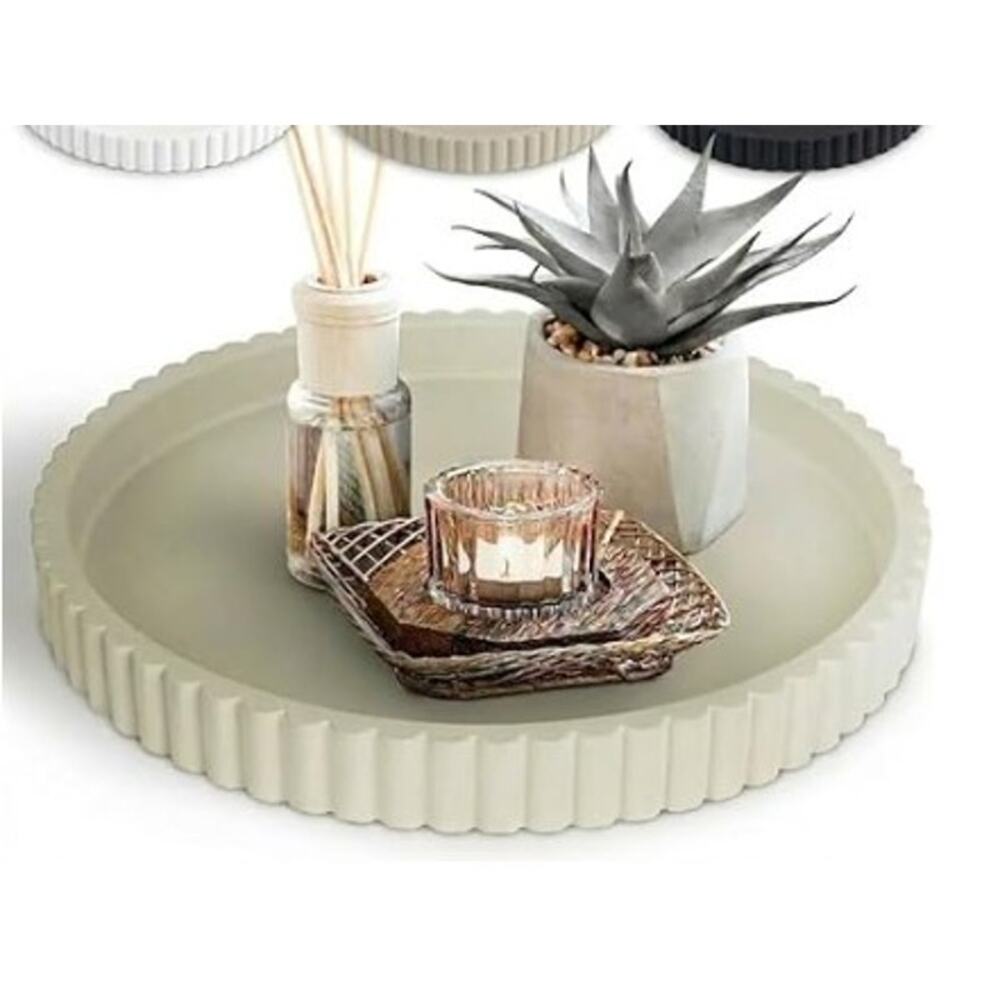 NEW 13-Inch Concrete Round Tray Home Decor for Coffee Table Decor